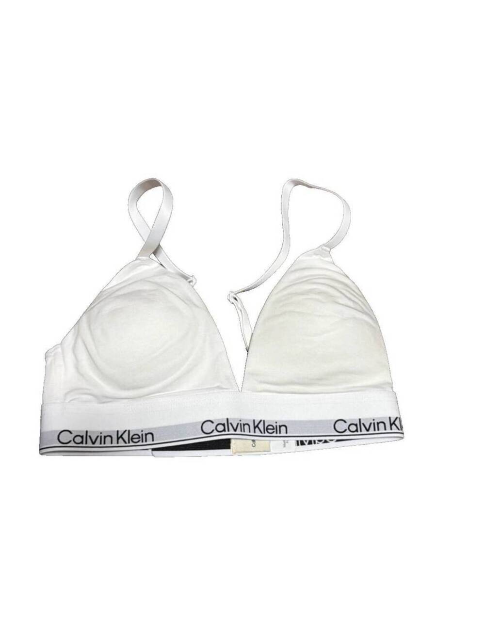 Calvin Klein Modern Cotton Lightly Lined Triangle Bra White Womens XS New